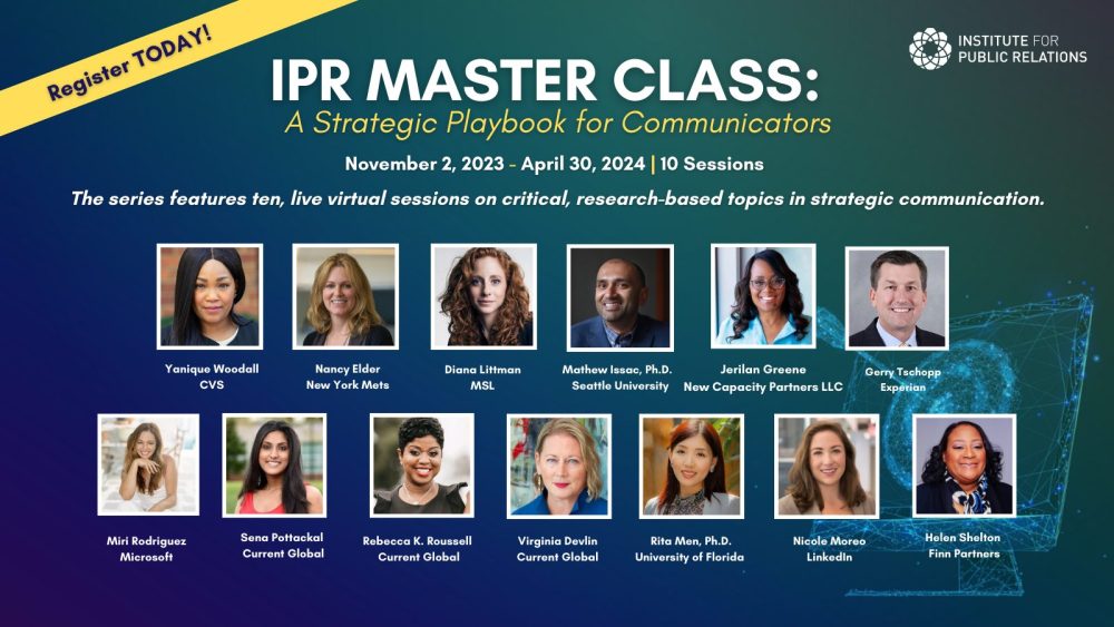 IPR Master Class Series  Institute for Public Relations